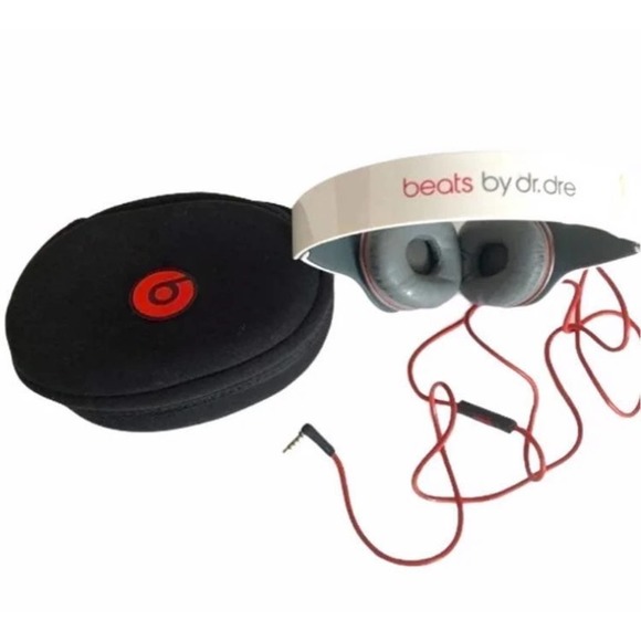 Beats by Dr. Dre Solo HD Headband Wired Headphones White Red Gray Blck Preowned - Picture 8 of 8